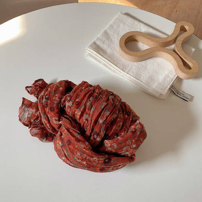 Lightweight Floral Ruched Scarf - Multiple Colors