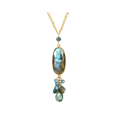 Alicia Van Fleteren Labradorite Oval Cluster Necklace