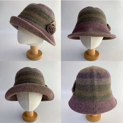 Comfortarians Bungee Bucket Hat with Stitched Flower - Multiple Colors