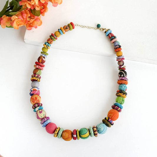 World Finds Kantha Button Necklace
