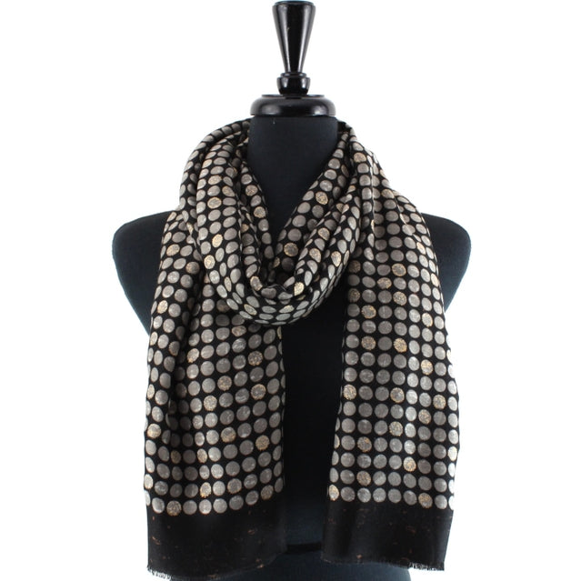 Pretty Persuasions Lightweight Gold Metallic Scarf- Multiple Colors