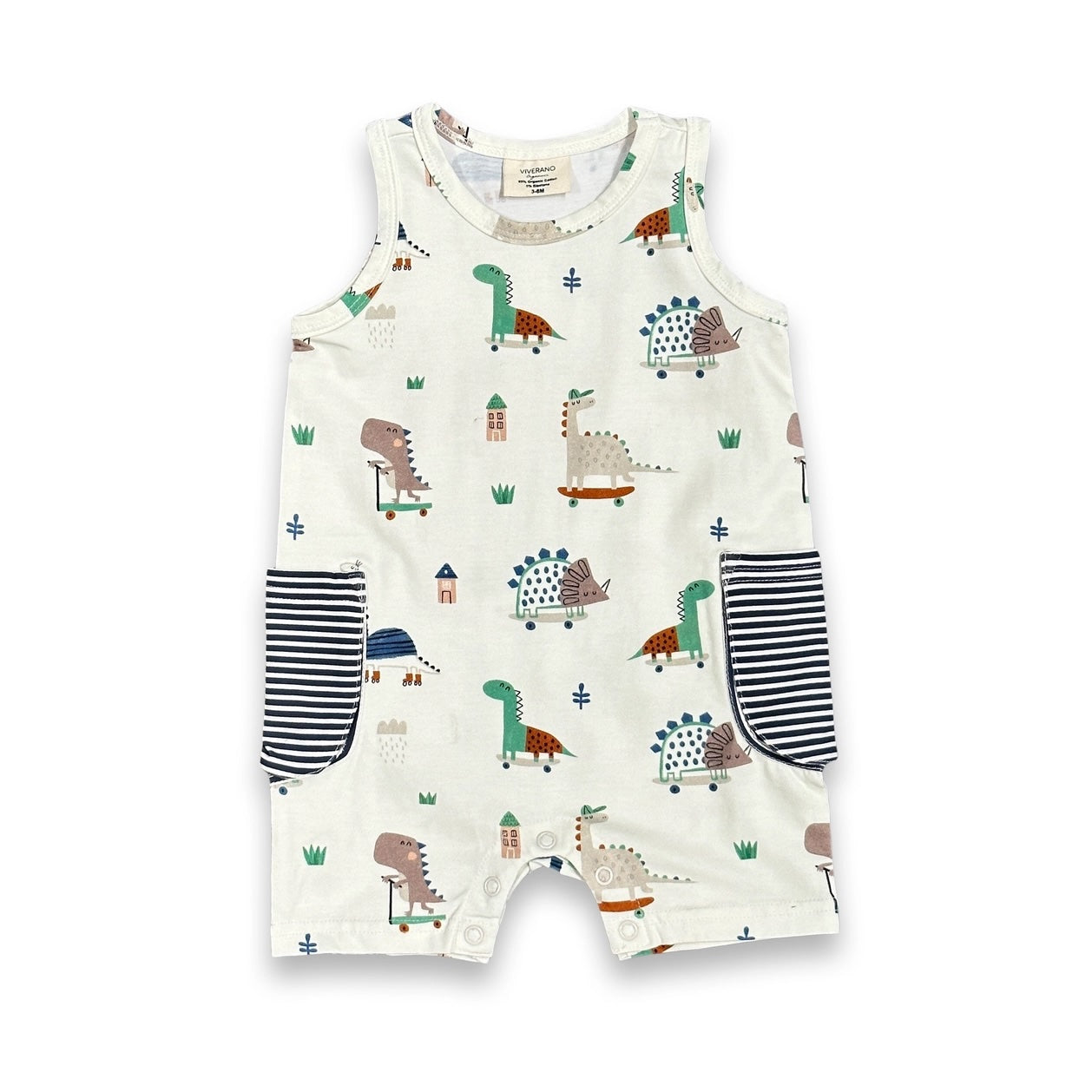 Viverano Organics Skater Dino Baby Romper