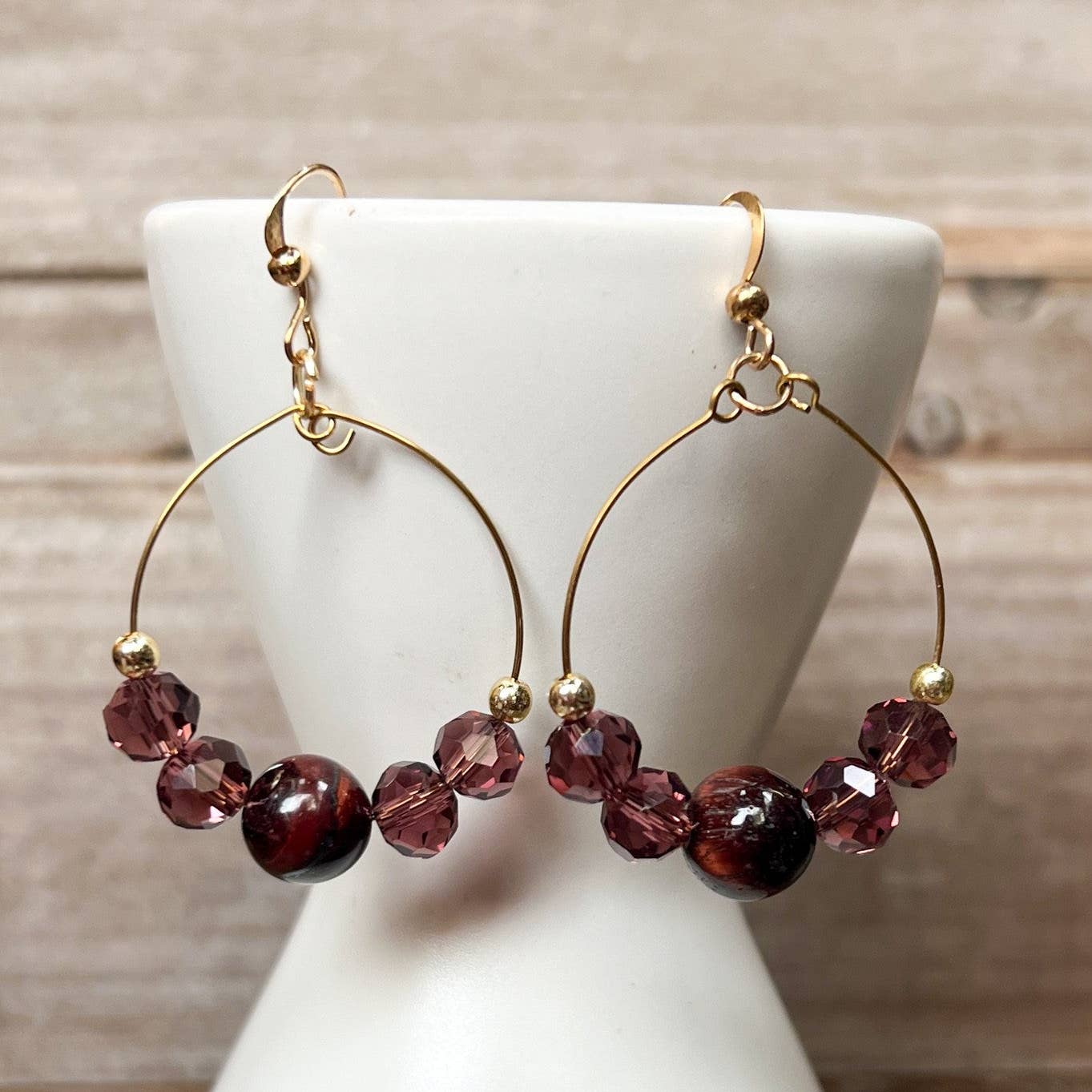 Zambia Mahogany Hoop Earring