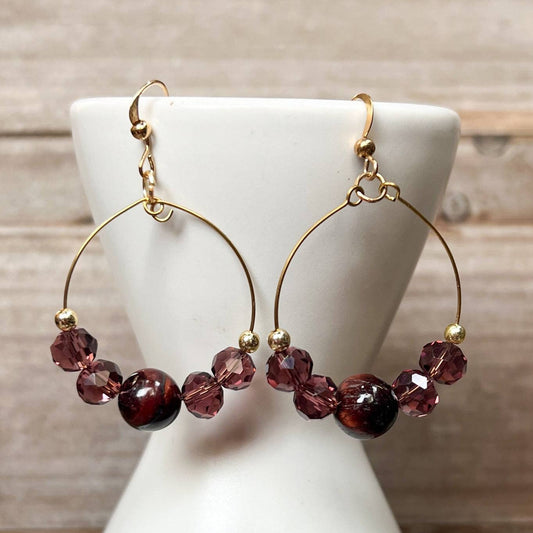 Zambia Mahogany Hoop Earring