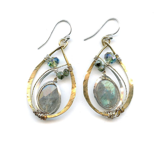 Art By Any Means Earrings Art By Any Means Labradorite Leaf Earrings 11189470 Art By Any Means Labradorite Leaf Earrings
