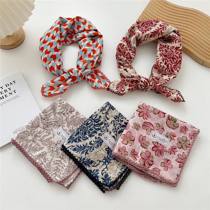 ACCITY Scarves Lightweight Square Head Scarf - Multiple Prints Lightweight Square Head Scarf - Multiple Prints