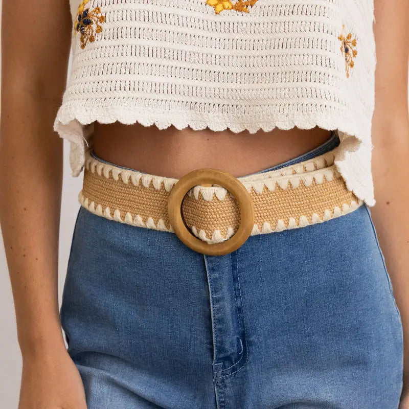 Whipstitch Raffia Belt