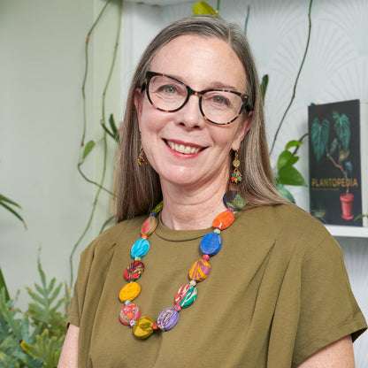 World Finds Kantha Dotted Disc Necklace