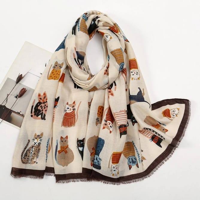 Funkyrel Limited Scarves Cartoon Cat Scarf - Multiple Colors 20104926 Cartoon Cat Scarf - Multiple Colors