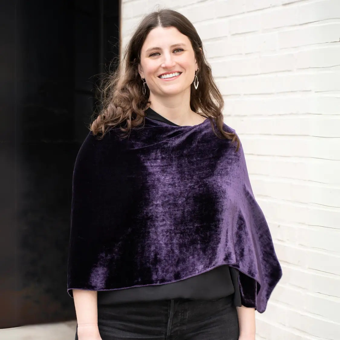 Dana Herbert Silk Velvet Poncho - Multiple Colors