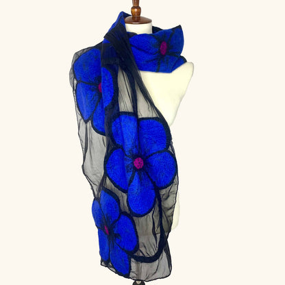 Pomegranate Moon Midnight Flower Scarf