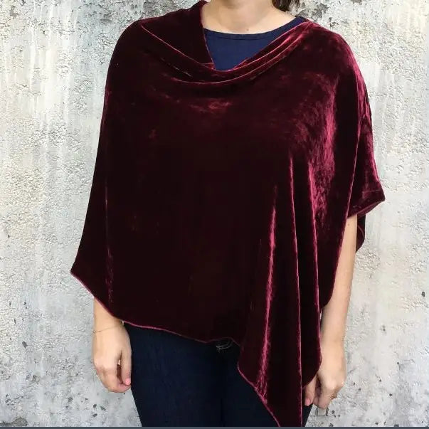 Dana Herbert Silk Velvet Poncho - Multiple Colors