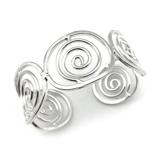 Anju Jewelry Silver Spiral Ovals Cuff Bracelet