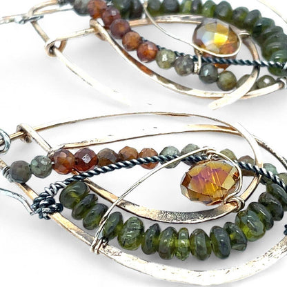 Art By Any Means Gemstone Leaf Earrings