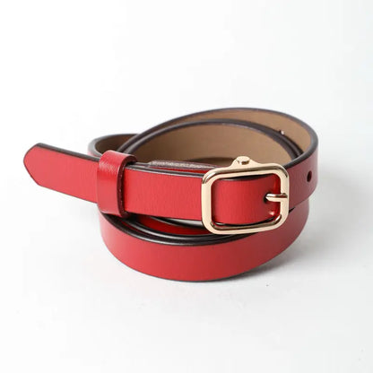 Genuine Leather Skinny Belt