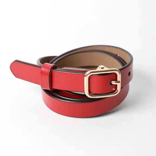 Genuine Leather Skinny Belt