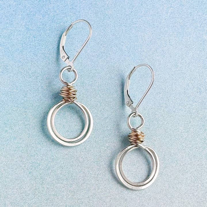 Freshie & Zero Earrings Freshie & Zero Gold Swirl Loops Sterling Silver Earrings 75217630 Freshie & Zero Gold Swirl Loops Sterling Silver Earrings