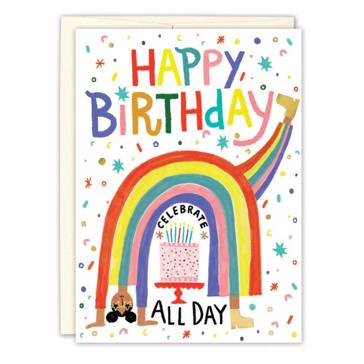 Rainbow Celebrate All Day Birthday Card