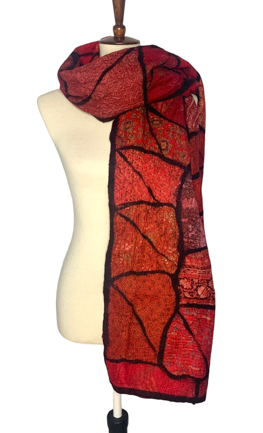 Pomegranate Moon Sari Patchwork Scarf - Multiple Colors