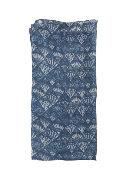 Quintessential Scarves Quintessential Blue Shells Silk Scarf 79188446 Quintessential Blue Shells Silk Scarf