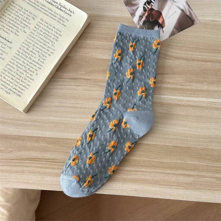 Funkyrel Limited Socks Dotted Garden Floral Crew Socks - Multiple Colors 09676766 Dotted Garden Floral Crew Socks - Multiple Colors