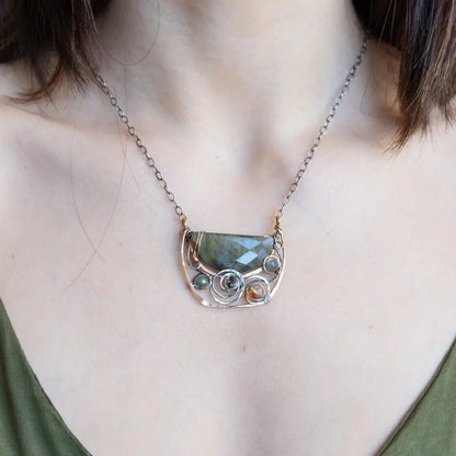 Art By Any Means Necklaces Art By Any Means Half Moon Labradorite Necklace Art By Any Means Half Moon Labradorite Necklace