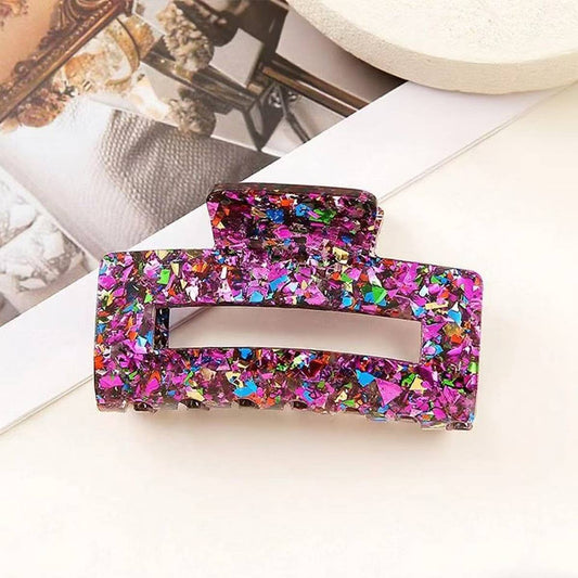 ACCITY Hair Clip Square Sequin Hollow Hair Claw - Multiple Colors Square Sequin Hollow Hair Claw - Multiple Colors