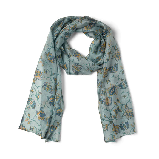 Quintessential Jodhpur Blue Silk Scarf