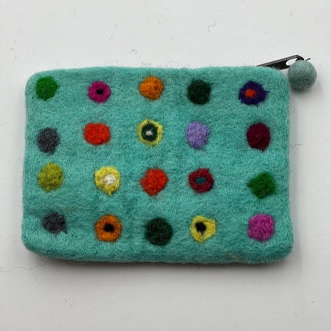 Felted Dot Coin Purse - Multiple Colors