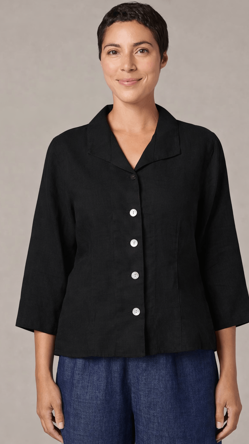 Cut Loose Blouses Cut Loose Linen 3/4 Sleeve Shirt Cut Loose Linen 3/4 Sleeve Shirt