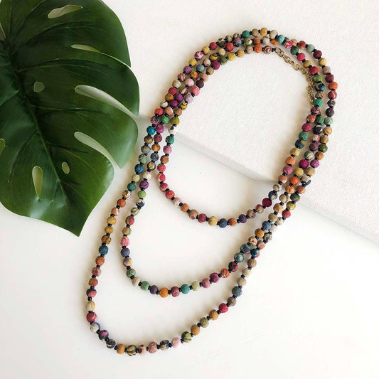 World Finds Kantha Bead Long Necklace