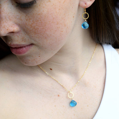 Edgy Petal Earrings Edgy Petal Small Blue Quartz Gold Circle Earring 17863902 Edgy Petal Small Blue Quartz Gold Circle Earring