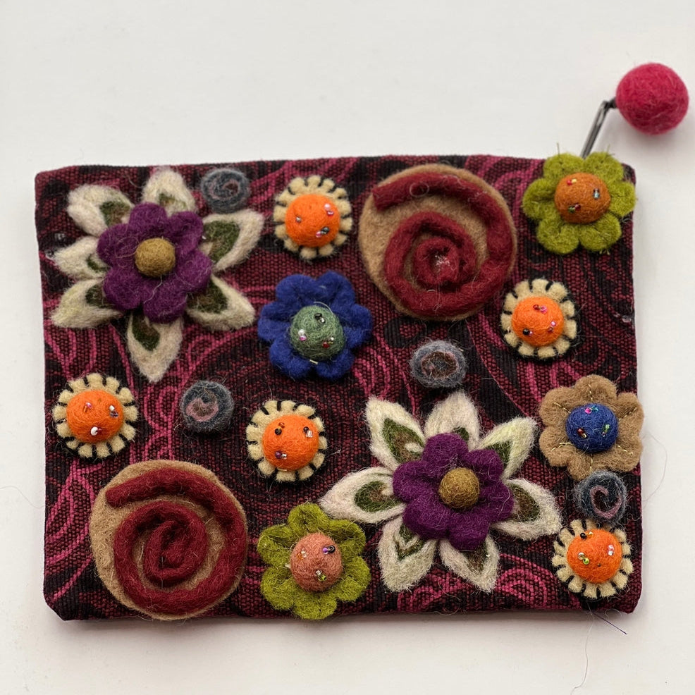 Whimsical Felted Coin Purse - Multiple Colors