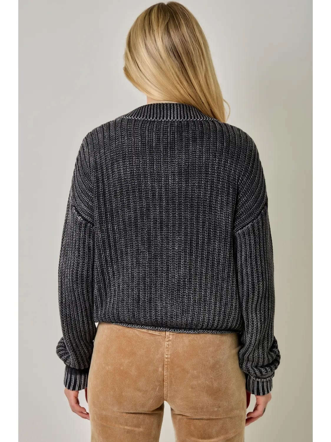 Mystree Sweaters Mystree Washed Ribbed Zip-Up Sweater - Multiple Colors Mystree Washed Ribbed Zip-Up Sweater - Multiple Colors