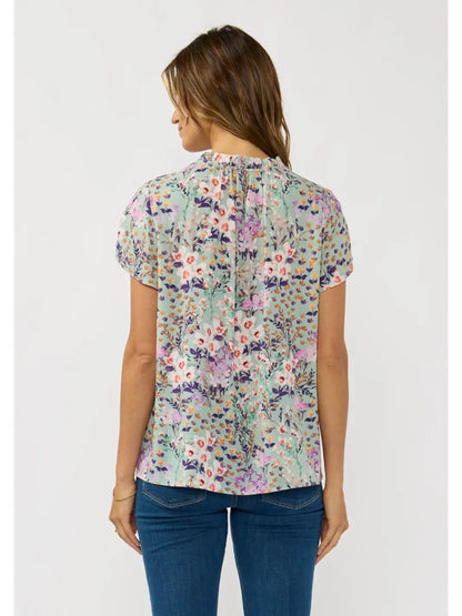 Lovestitch Tops Flutter Sleeve Smocked Top Flutter Sleeve Smocked Top