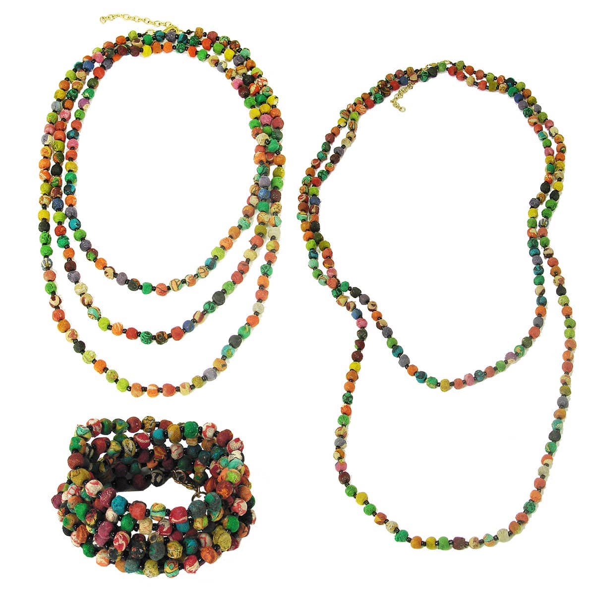 World Finds Necklaces World Finds Kantha Bead Long Necklace 98471134 World Finds Kantha Bead Long Necklace