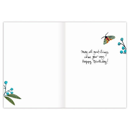 Blue Bird Birthday Card