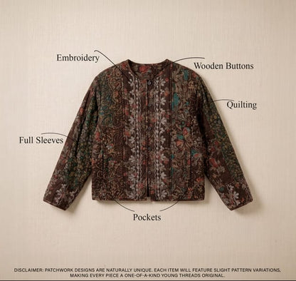 Young Threads Jackets Vintage Floral Quilted Tapestry Jacket Vintage Floral Quilted Tapestry Jacket