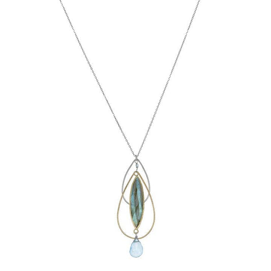 Laura J Designs Necklaces Laura J Designs Silver Labradorite Water Lily Pendant 24899294 Laura J Designs Silver Labradorite Water Lily Pendant