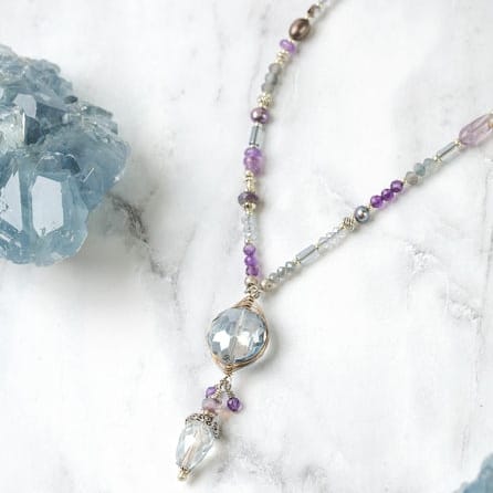 Anne Vaughan Designs Jewelry Necklaces Anne Vaughan Reflections Crystal Herringbone Collage Necklace 25319390 Anne Vaughan Reflections Crystal Herringbone Collage Necklace