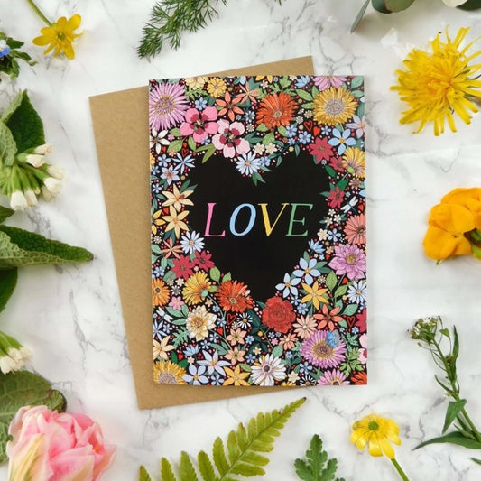 Mystical Sky Studio Love and Flowers Greeting Card