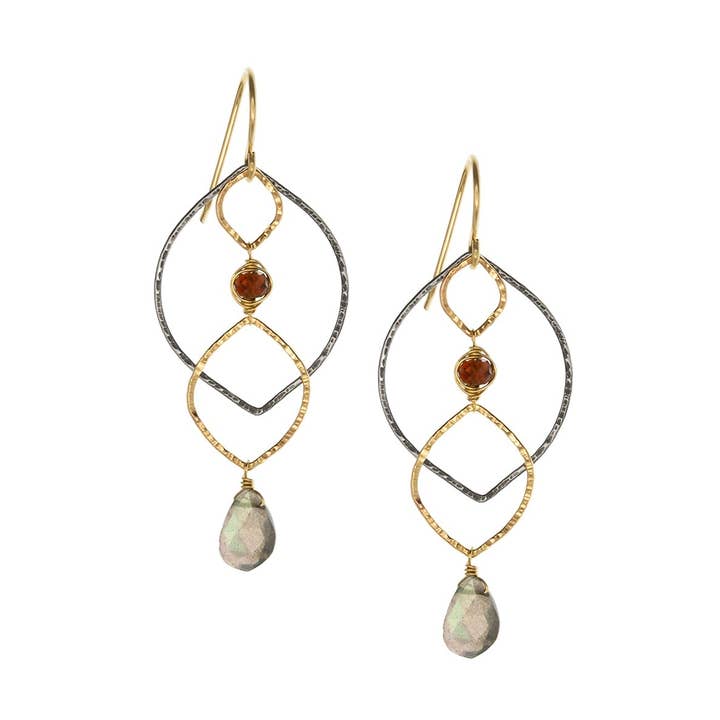 Laura J Designs Earrings Laura J Designs Layered Labradorite Earrings 79450078 Laura J Designs Layered Labradorite Earrings