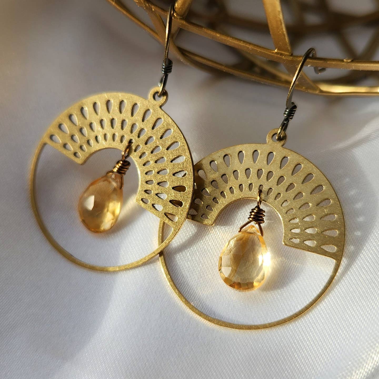 Edgy Petal Earrings Edgy Petal Citrine Metal Rainbow Sun Earrings 68515294 Edgy Petal Citrine Metal Rainbow Sun Earrings