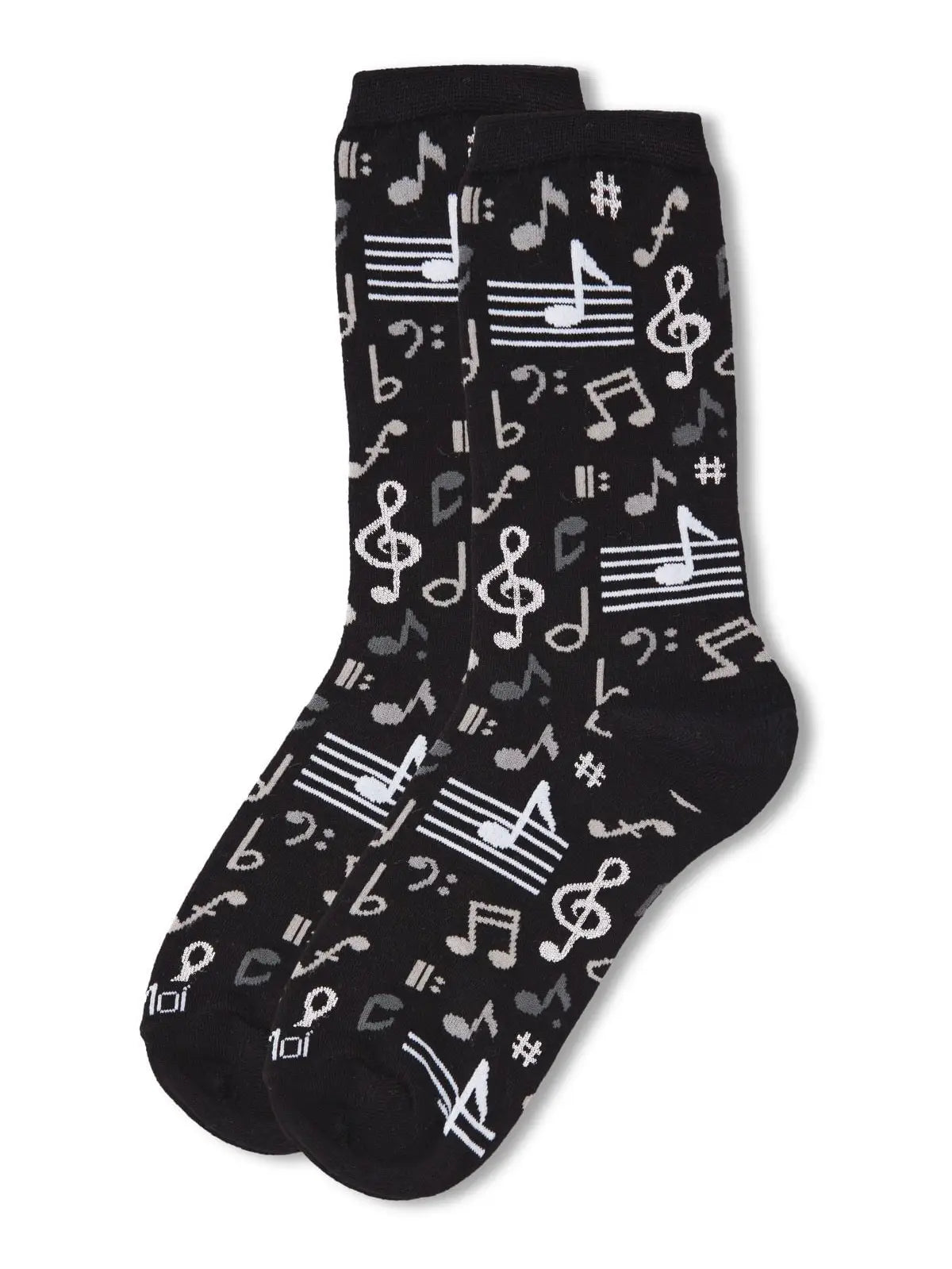 Musical Notes Bamboo Crew Socks