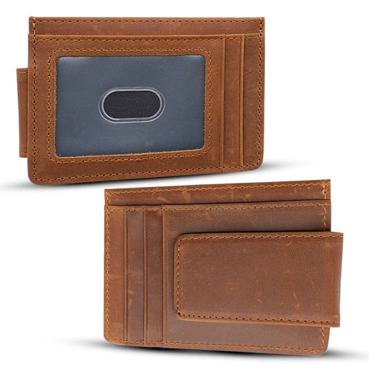 American Leather Goods Wallet with Magnet Clip - Multiple Colors