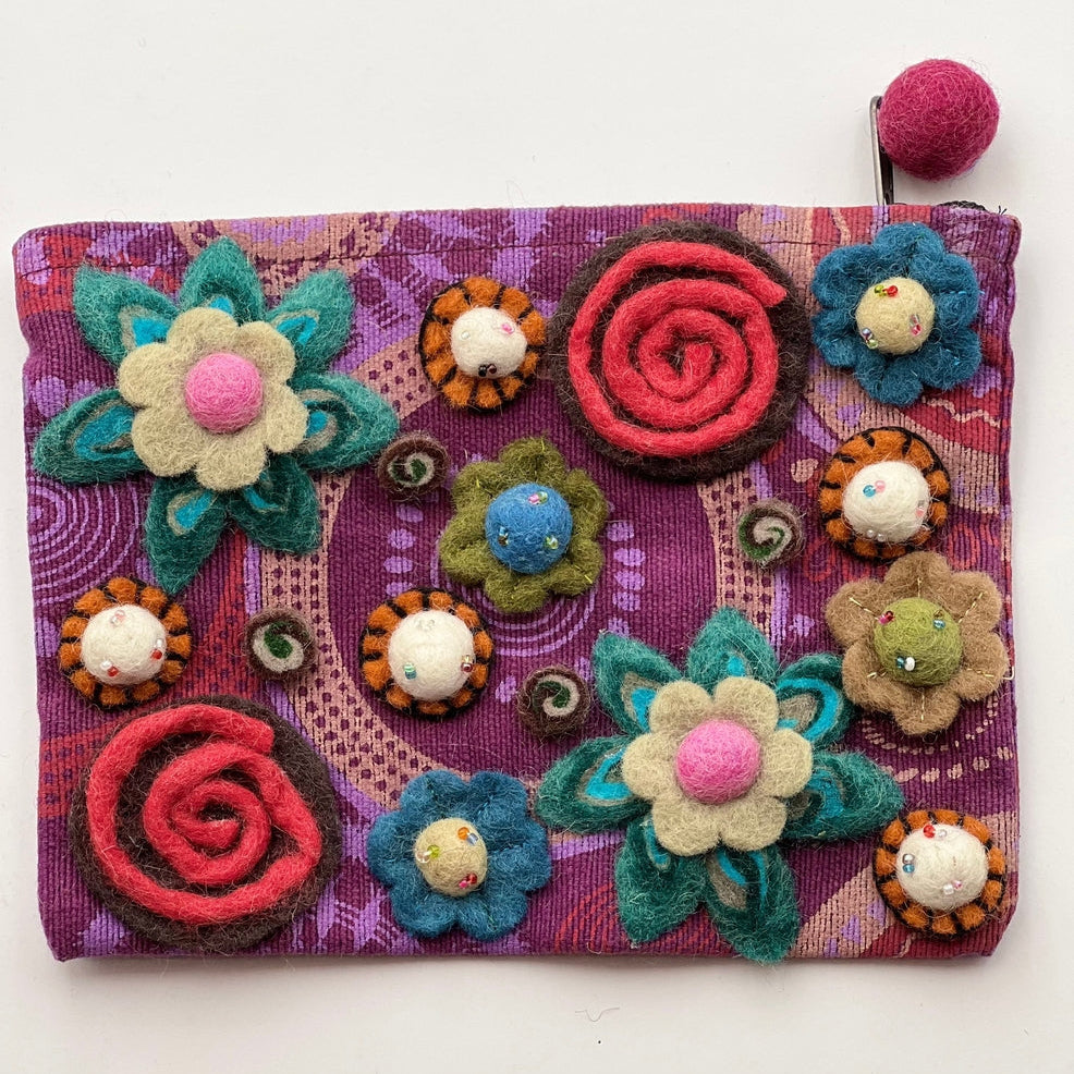 Whimsical Felted Coin Purse - Multiple Colors