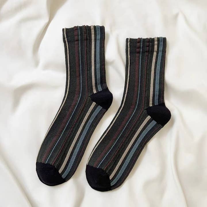 Bohemian Colorblock Striped Socks - Multiple Colors
