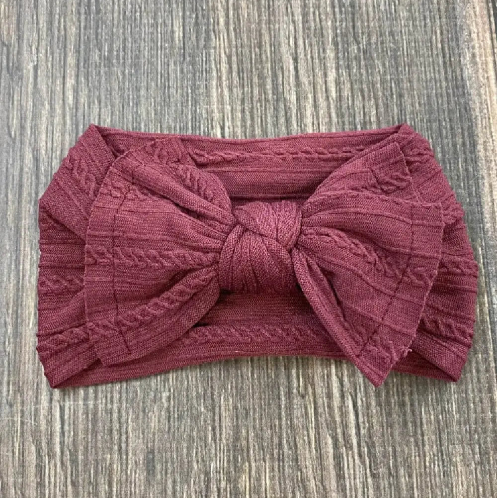 Cable Knit Bow Headband - Multiple Colors