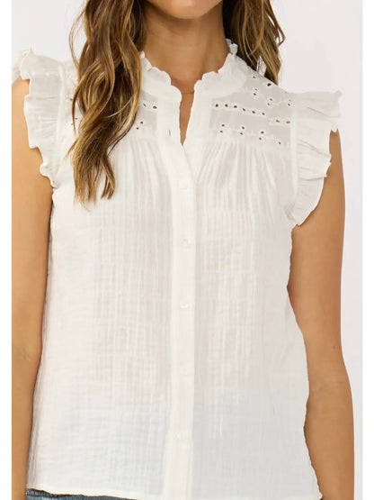 Lovestitch Tops Eyelet Ruffle Sleeve Top Eyelet Ruffle Sleeve Top