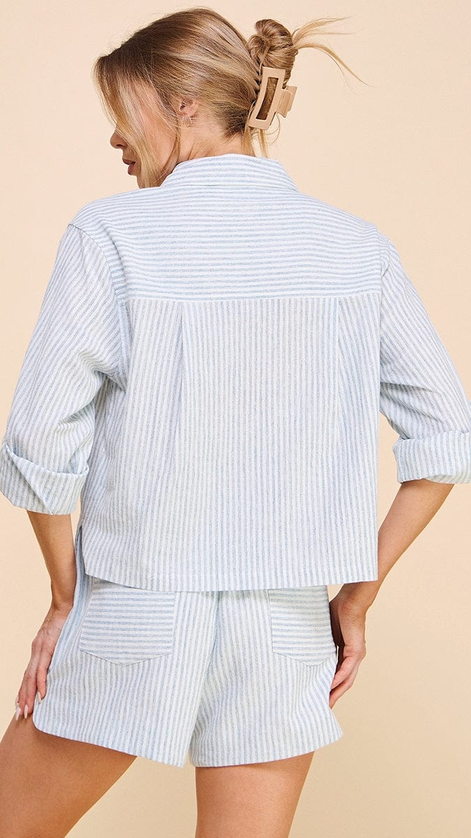 Allie Rose Tops Allie Rose Pinstripe Long Sleeve Shirt Allie Rose Pinstripe Long Sleeve Shirt